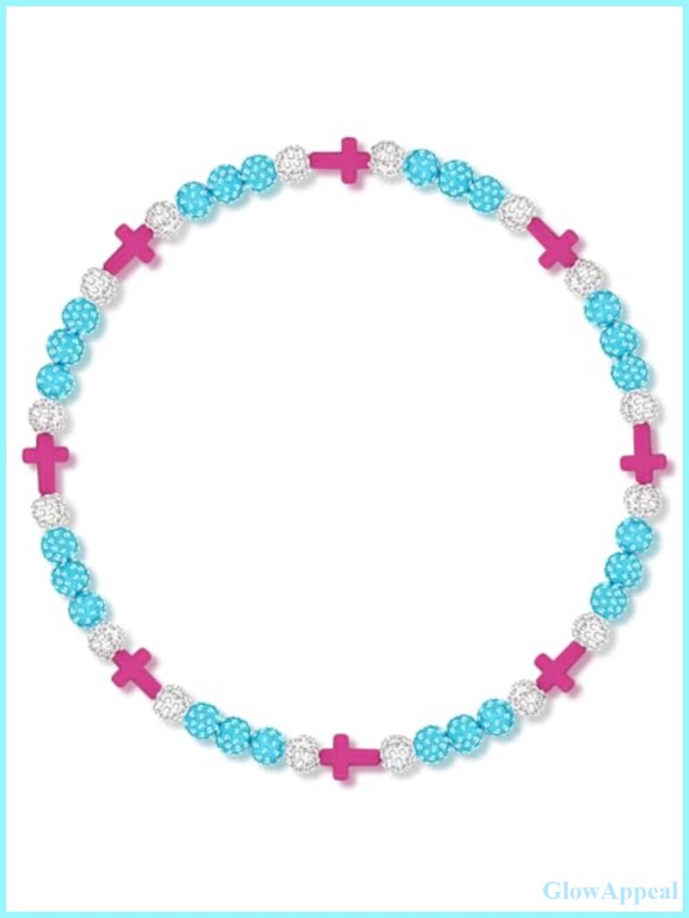 Beaded Rhinestone Baseball Cross Necklace Unisex Sports Faith Jewelry
